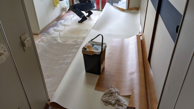 クッションフロアの施工
