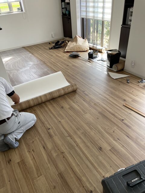 クッションフロアの敷設