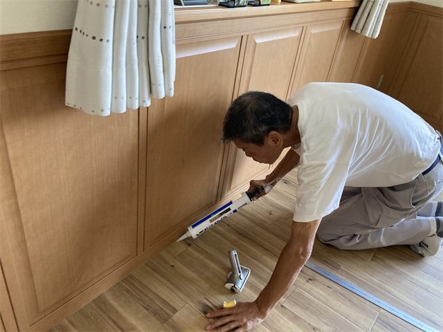 壁際のシーリング処理