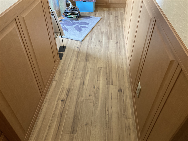 玄関ホールのクッションフロア張替え完工