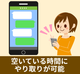 空いている時間にやり取りが可能