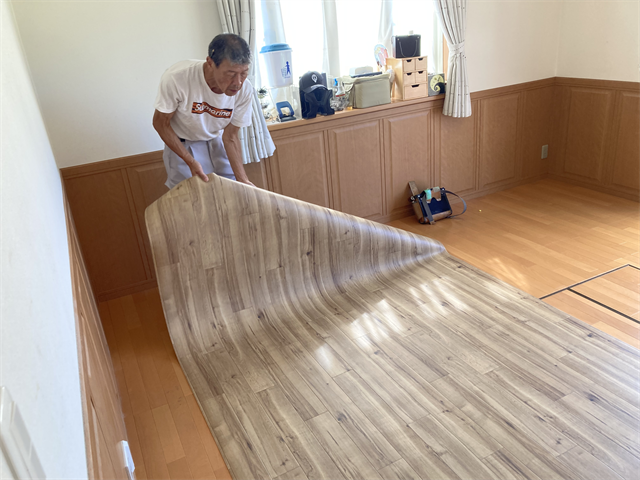 クッションフロア（わんにゃん消臭フロア）の仮置き