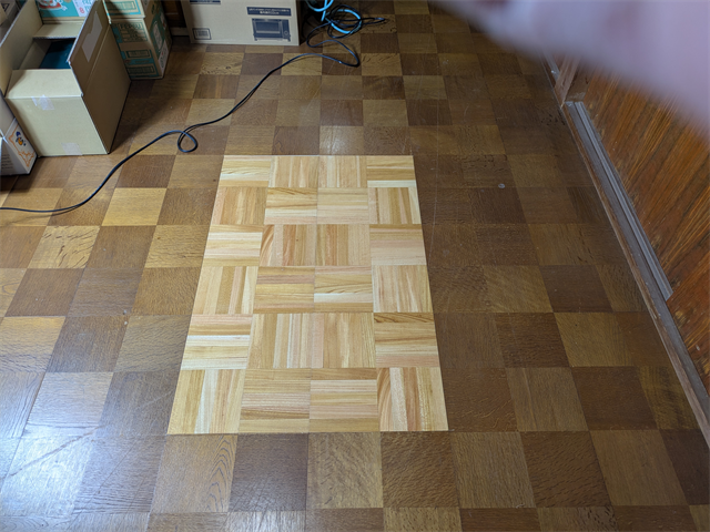 パーケットフローリングう部分張り替え完了